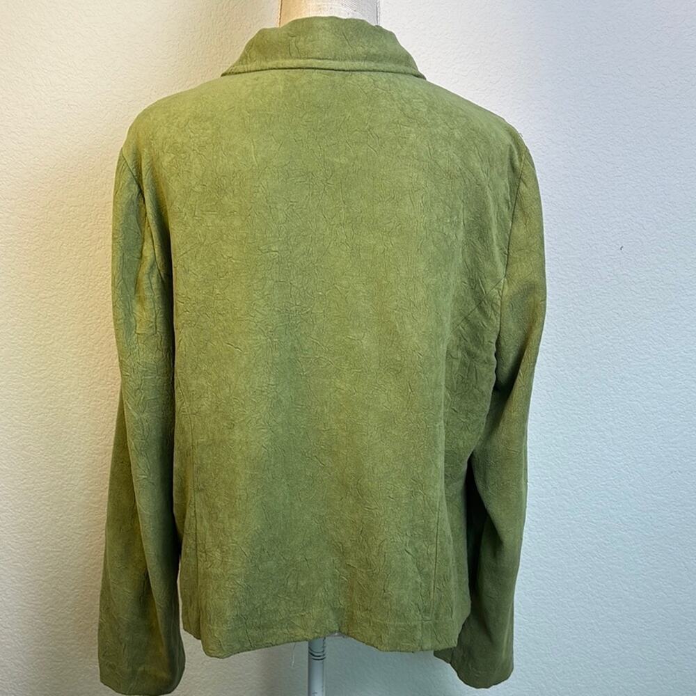 RQT Green Button Down Women's Jacket Size Large Workwear Lagenlook Office - Picture 5 of 7